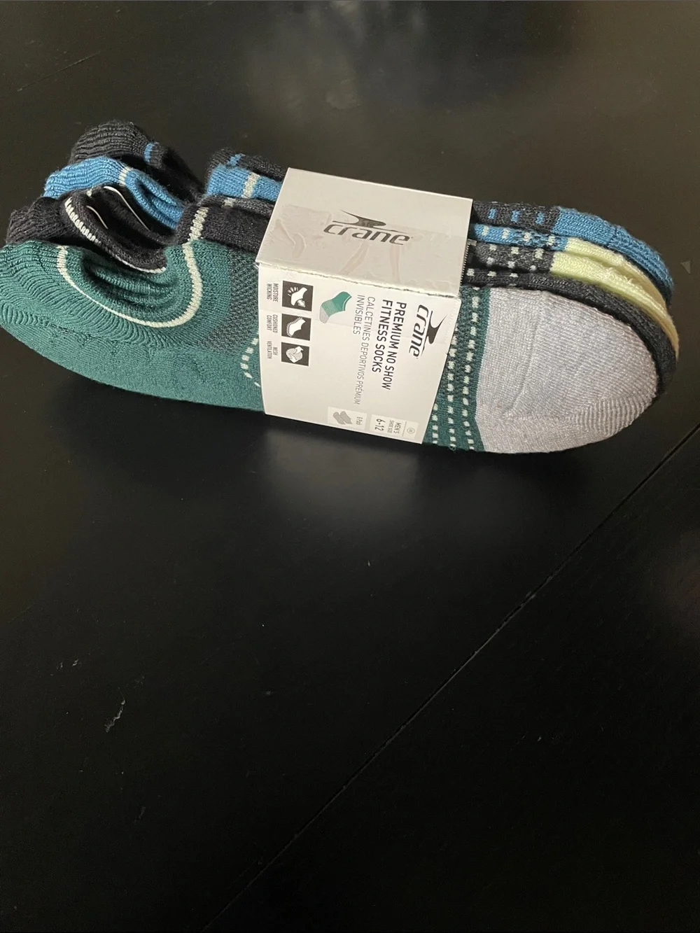 Crane Men's Low-Cut Athletic Socks - Teal, Gray, Blue, Yellow (4-Pack)